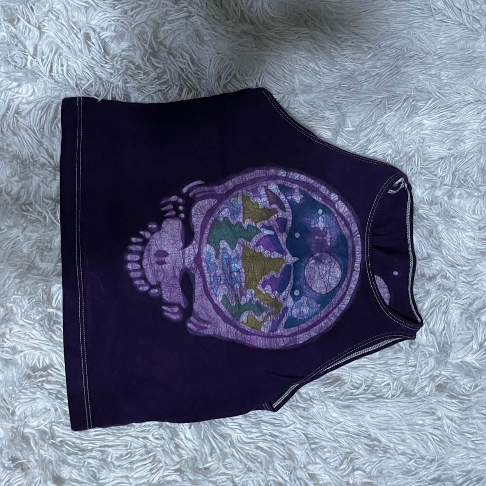 Custom tie dye Grateful Dead purple crop